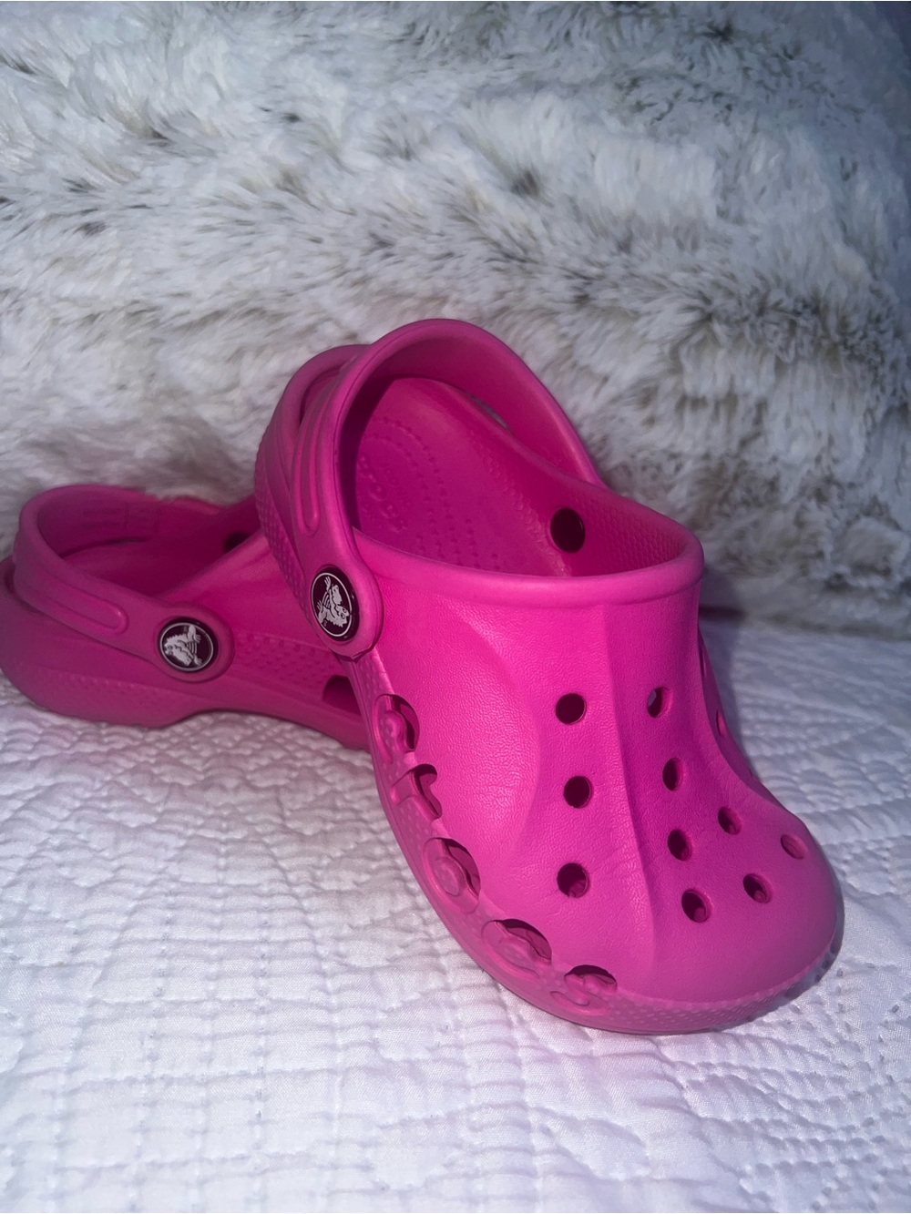 CROCS Kids Hot Pink Classic Clog Water Shoes